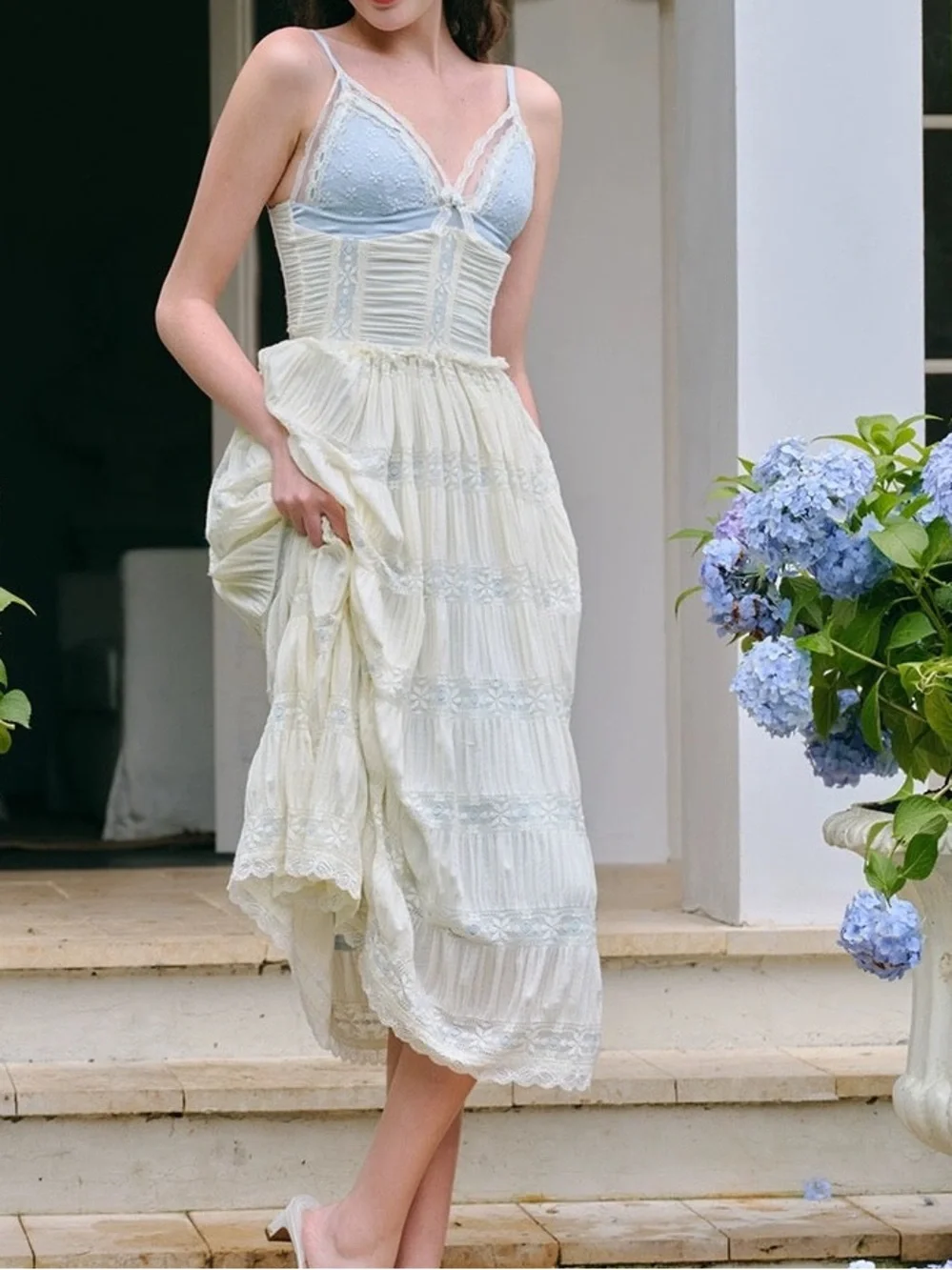 Rare Lacemade Mediterranean Garden Dress Large - Picture 1 of 16